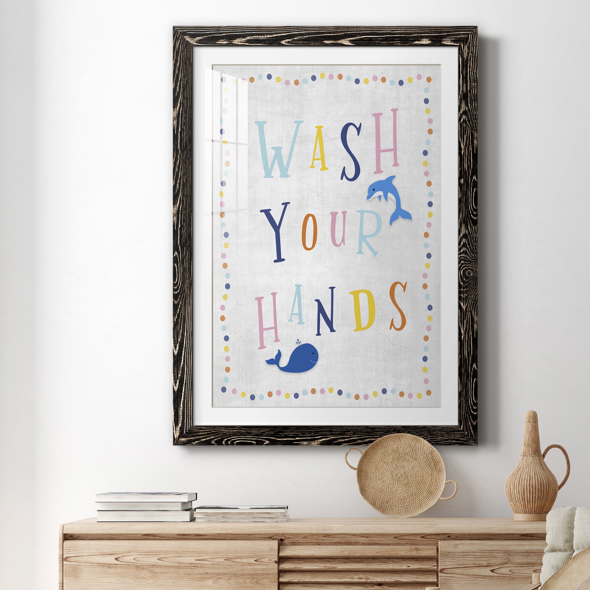 Wash Your Hands - Premium Framed Print - Distressed Barnwood Frame - Ready to Hang