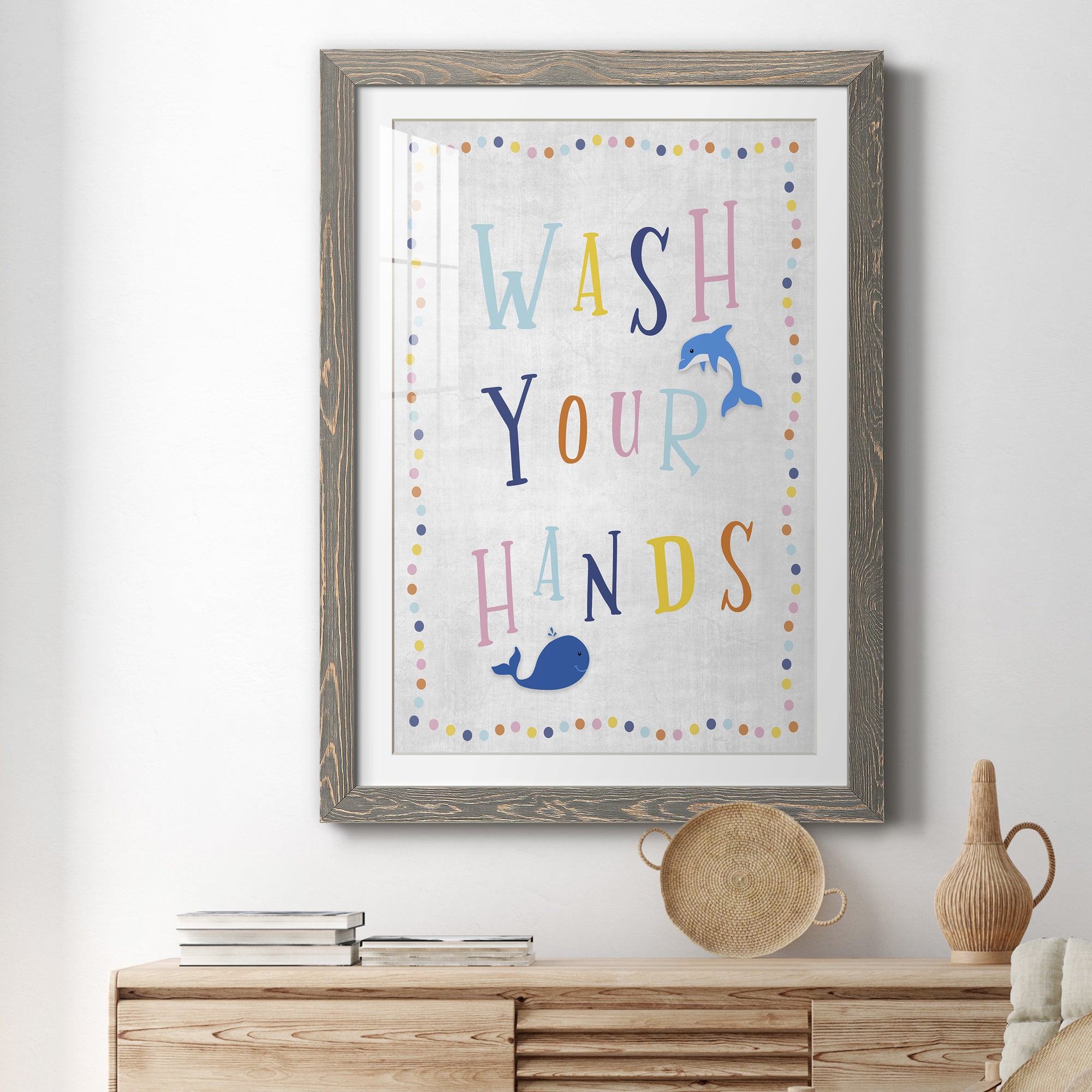 Wash Your Hands - Premium Framed Print - Distressed Barnwood Frame - Ready to Hang