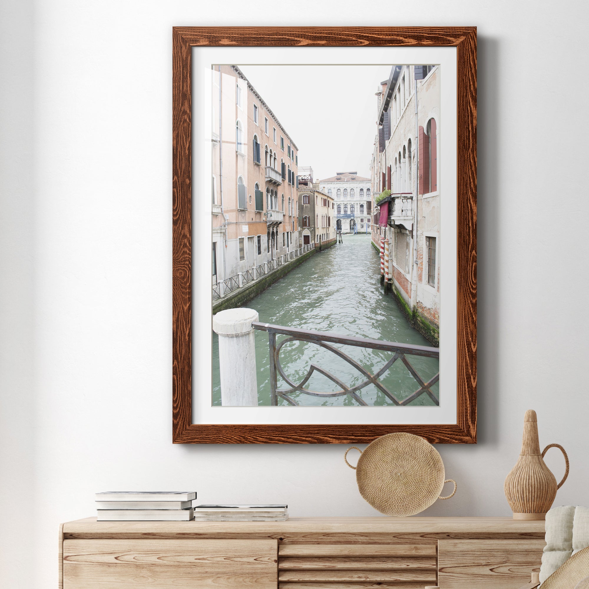 Venice Canal I - Premium Framed Print - Distressed Barnwood Frame - Ready to Hang