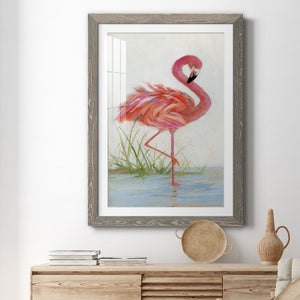 Flamingo I - Barnwood Framed Art Print