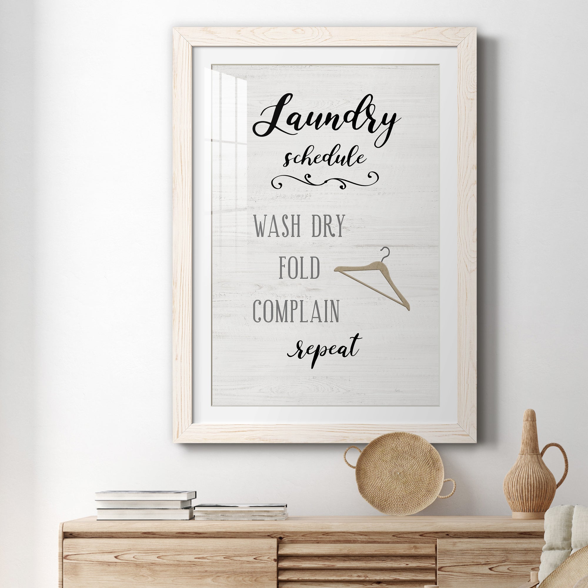 Laundry Complain - Premium Framed Print - Distressed Barnwood Frame - Ready to Hang