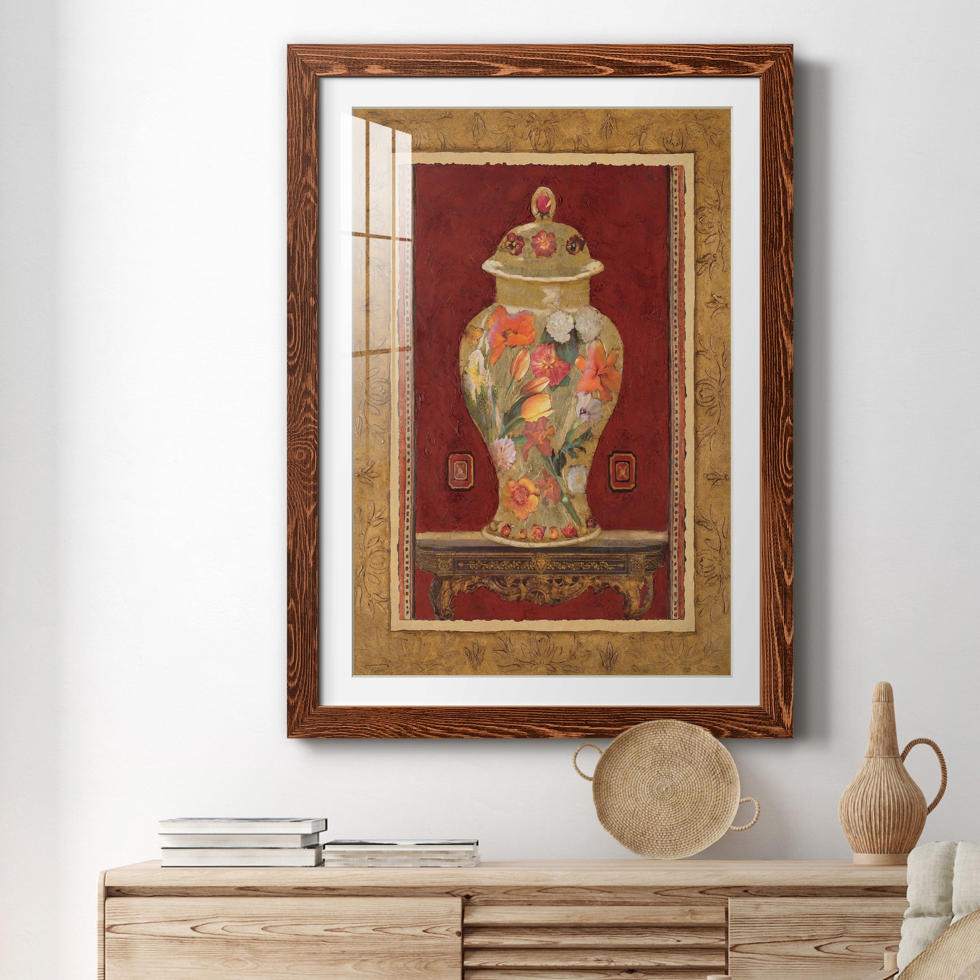 Romantic Urn II - Barnwood Framed Art Print