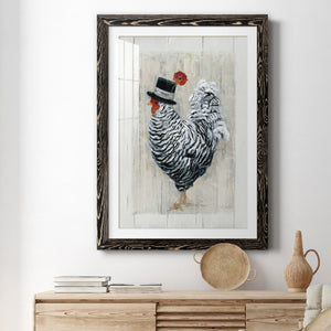 Sunday Best Rooster - Barnwood Framed Art Print