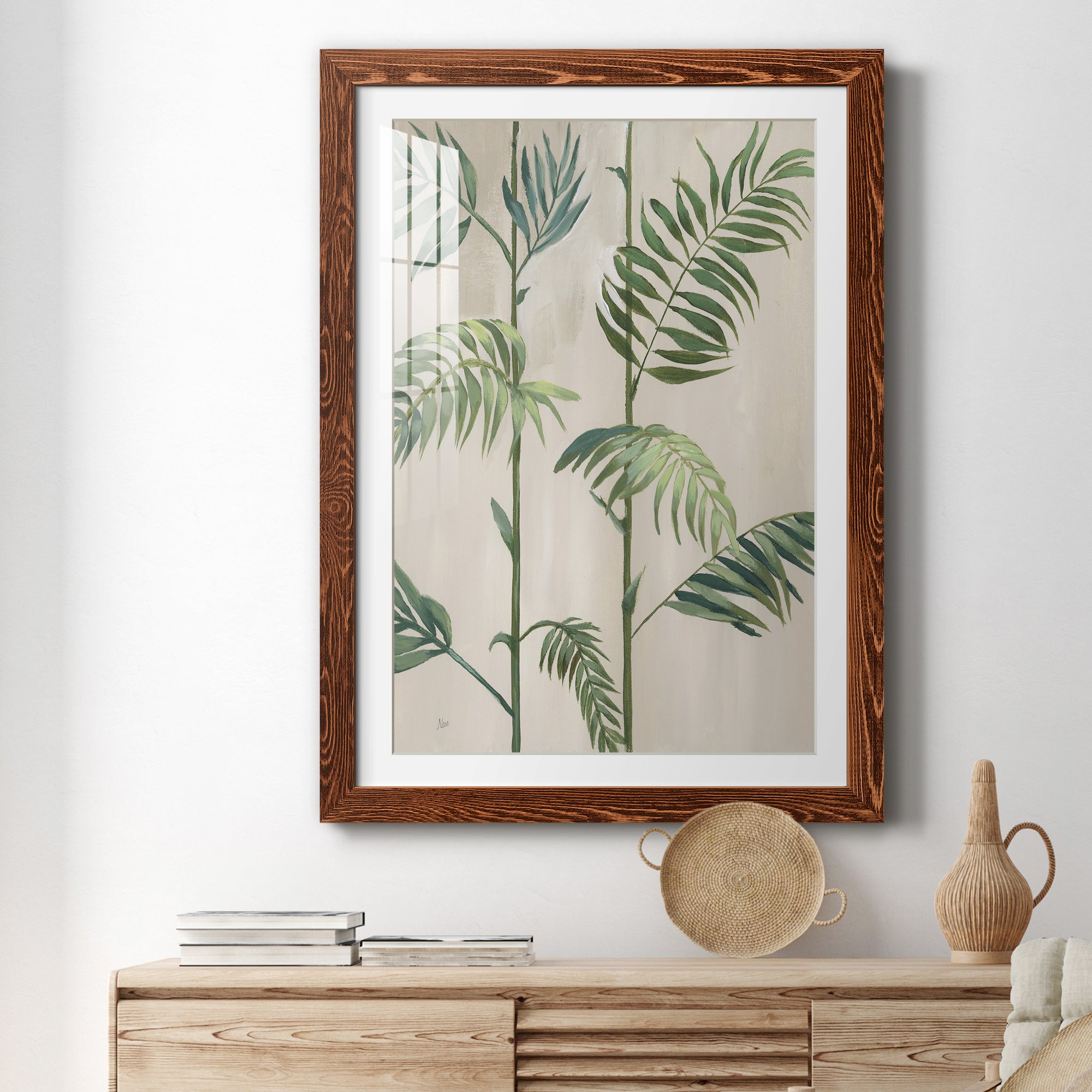 Modern Fronds I - Barnwood Framed Art Print