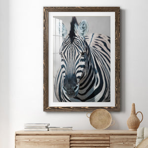 Namibia Zebra - Premium Framed Print - Distressed Barnwood Frame - Ready to Hang