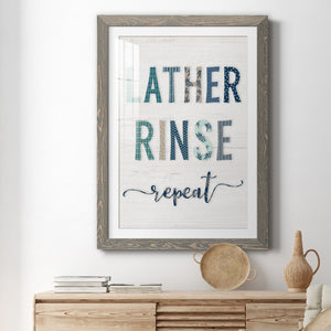 Lather Rinse Repeat - Barnwood Framed Art Print