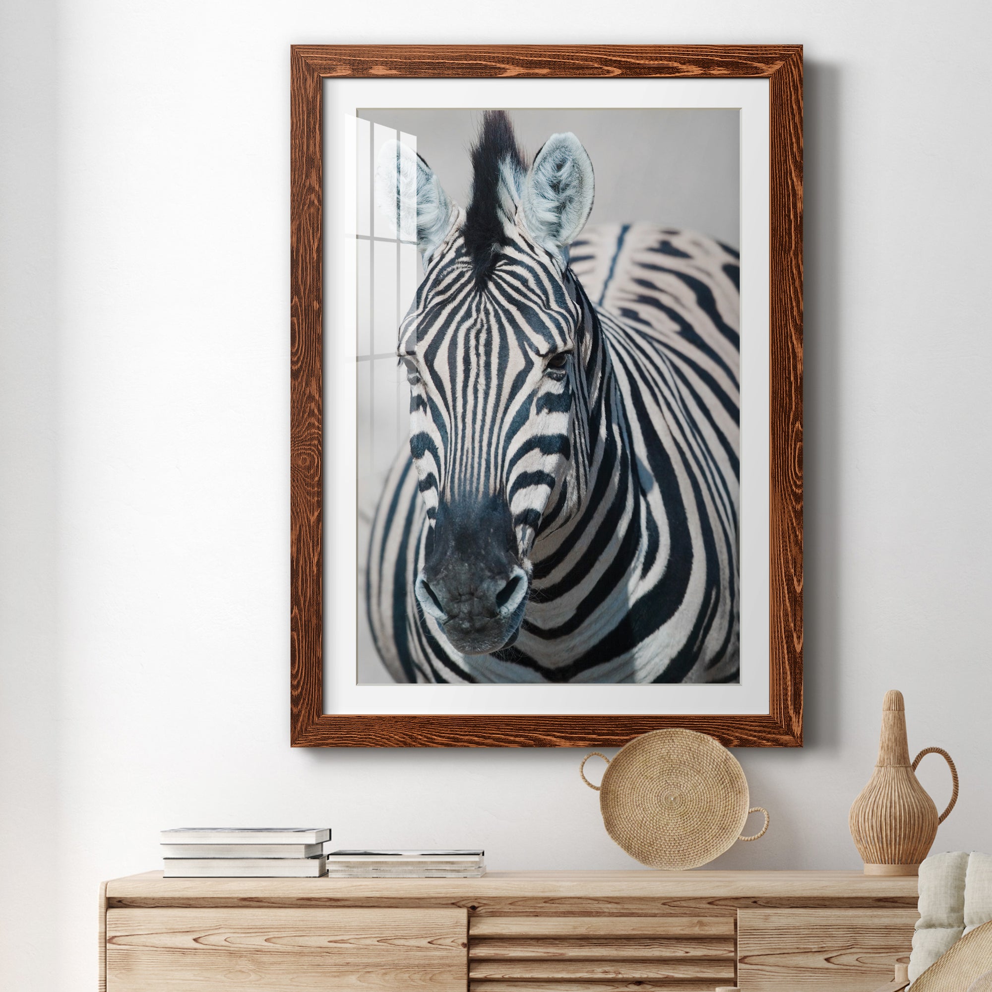 Namibia Zebra - Premium Framed Print - Distressed Barnwood Frame - Ready to Hang