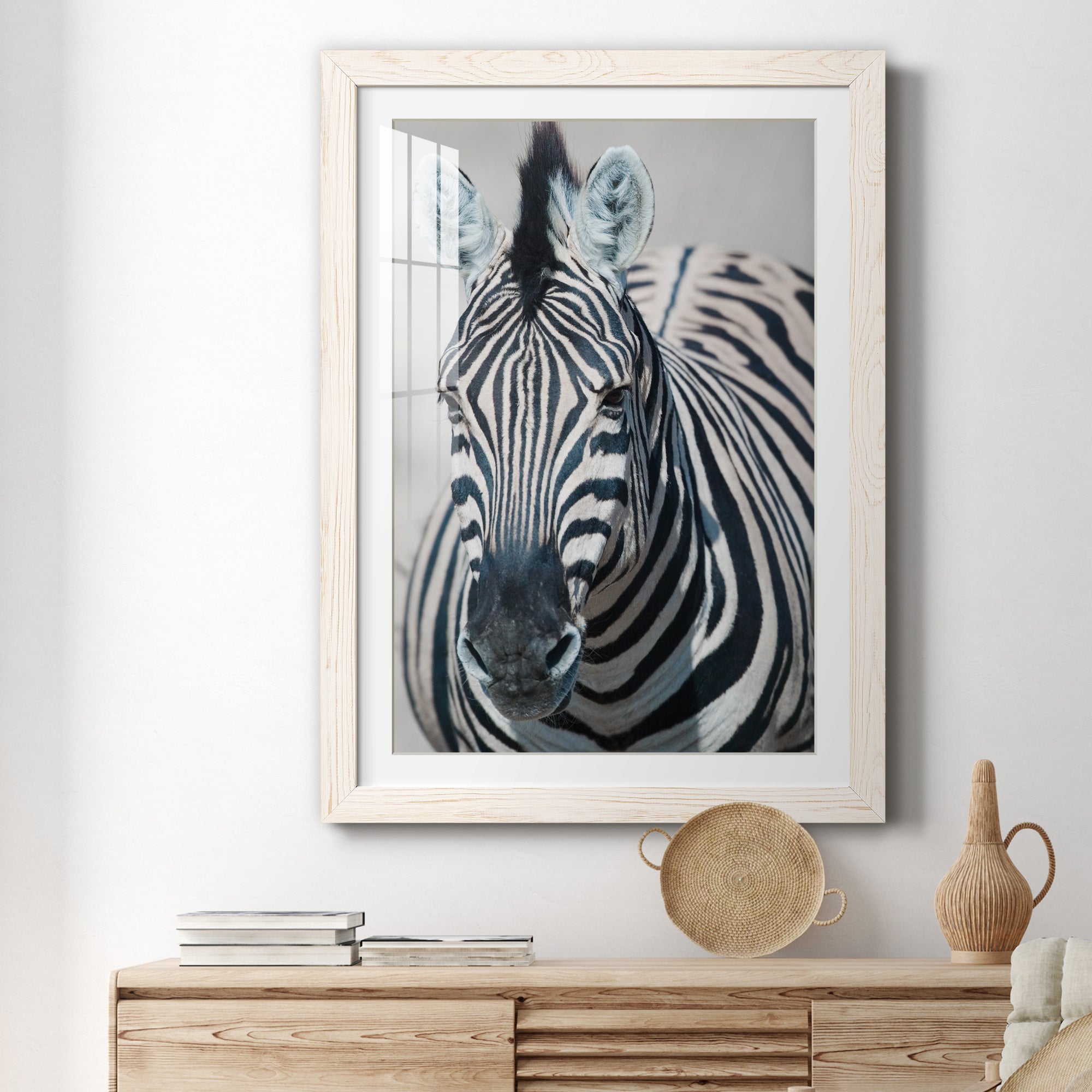 Namibia Zebra - Premium Framed Print - Distressed Barnwood Frame - Ready to Hang