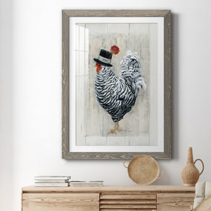 Sunday Best Rooster - Barnwood Framed Art Print