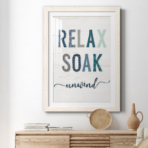 Relax Soak Unwind - Barnwood Framed Art Print