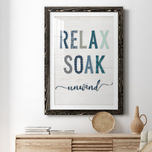 Relax Soak Unwind - Barnwood Framed Art Print
