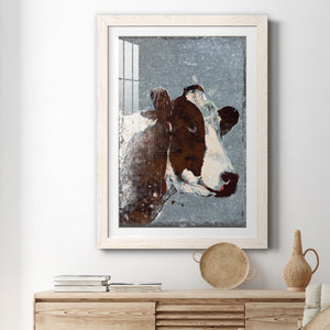 Cow On Galvanized Metal - Barnwood