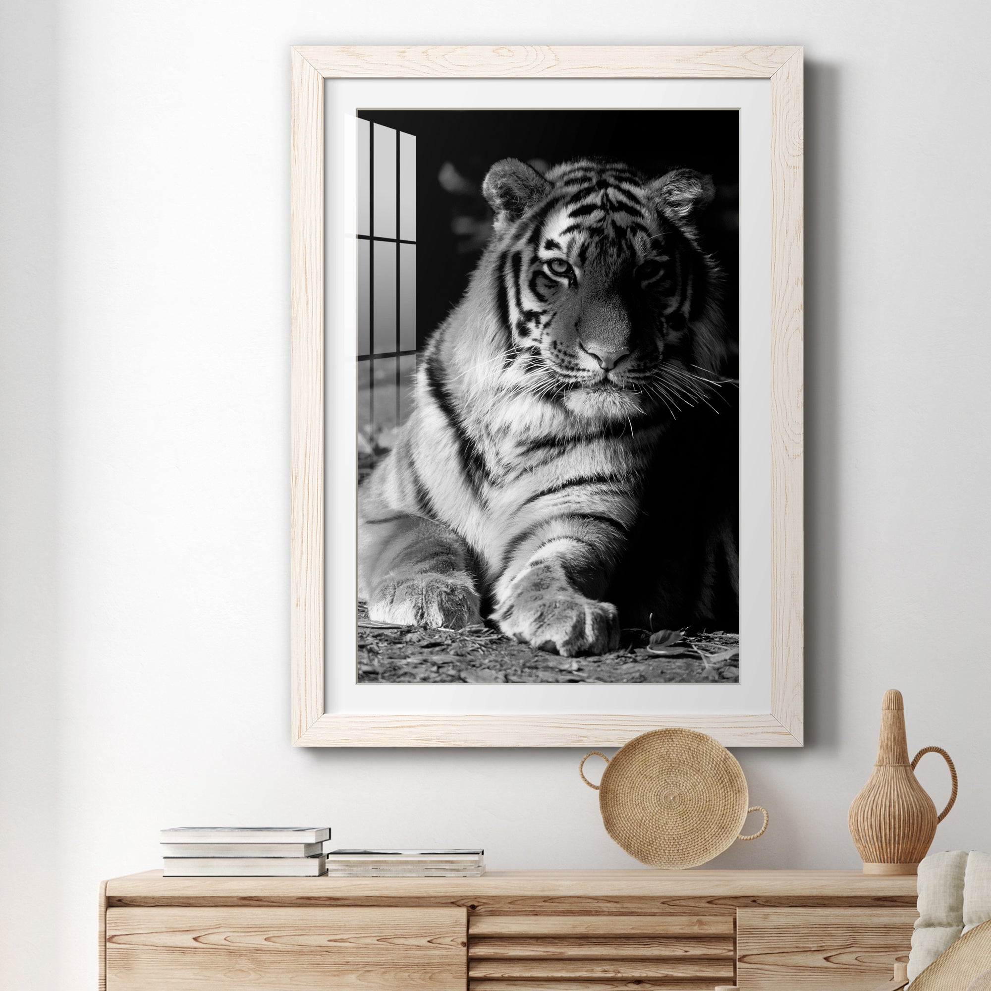 Tiger Repose - Barnwood Framed Art Print