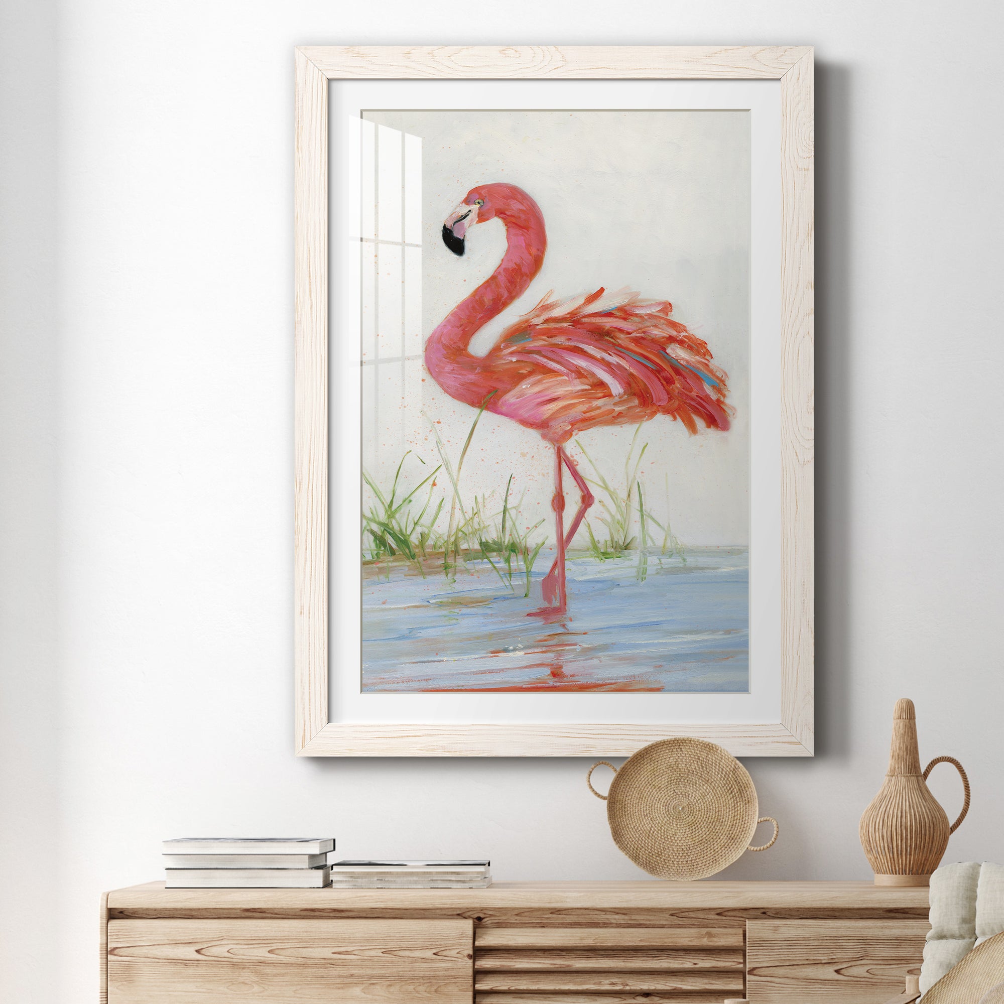 Flamingo II - Barnwood Framed Art Print