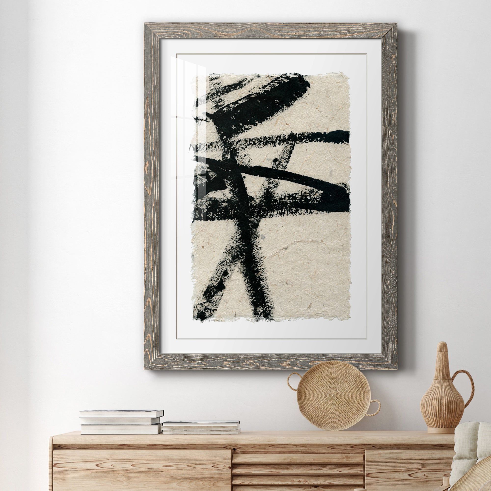Lines Crossed III - Premium Framed Print - Distressed Barnwood Frame - Ready to Hang