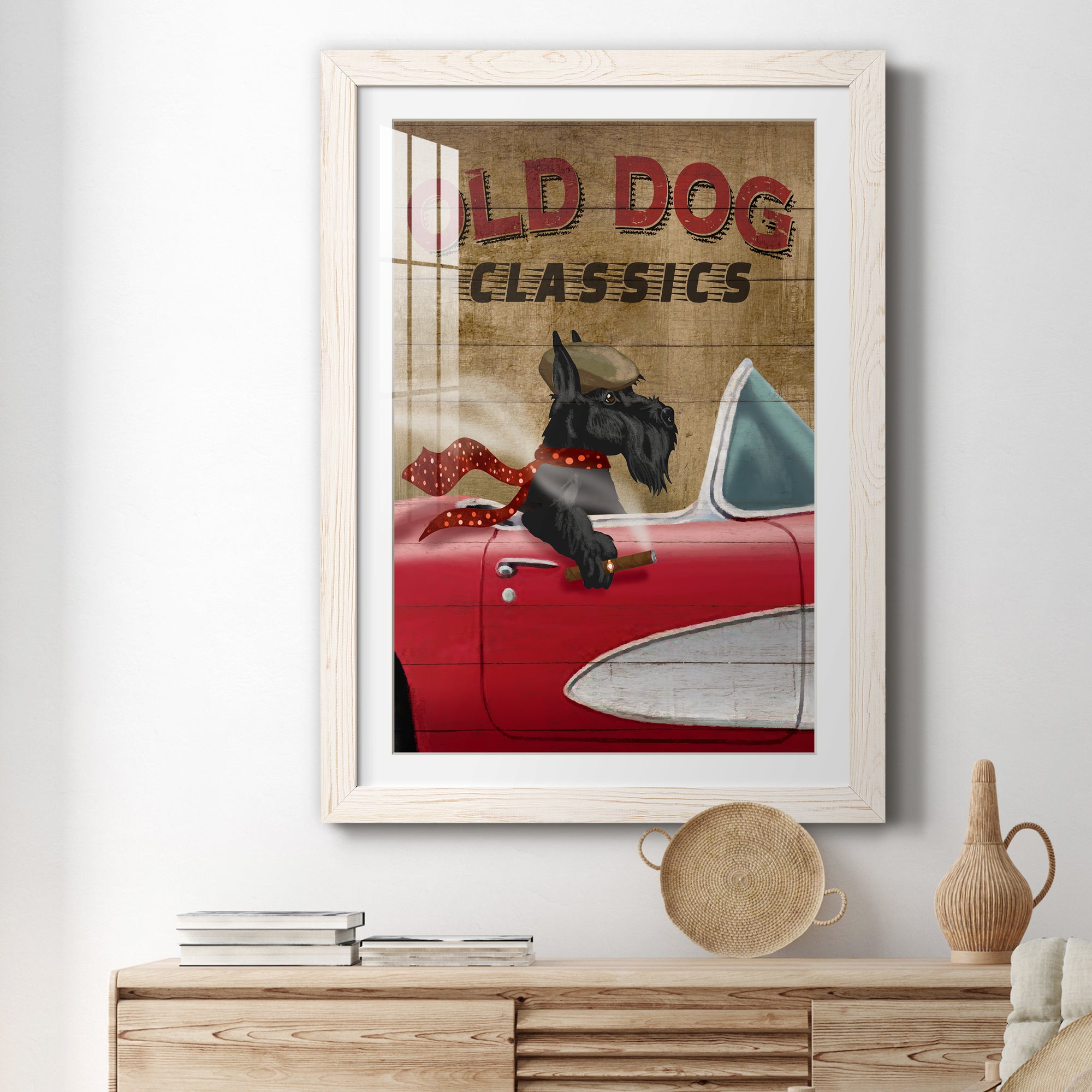 Old Dog Classics - Premium Framed Print - Distressed Barnwood Frame - Ready to Hang