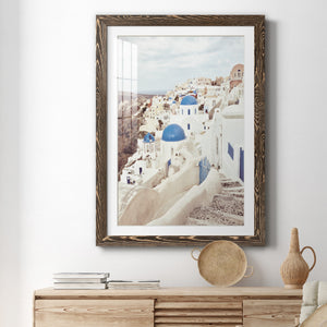 Santorini - Premium Framed Print - Distressed Barnwood Frame - Ready to Hang