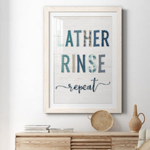 Lather Rinse Repeat - Barnwood Framed Art Print