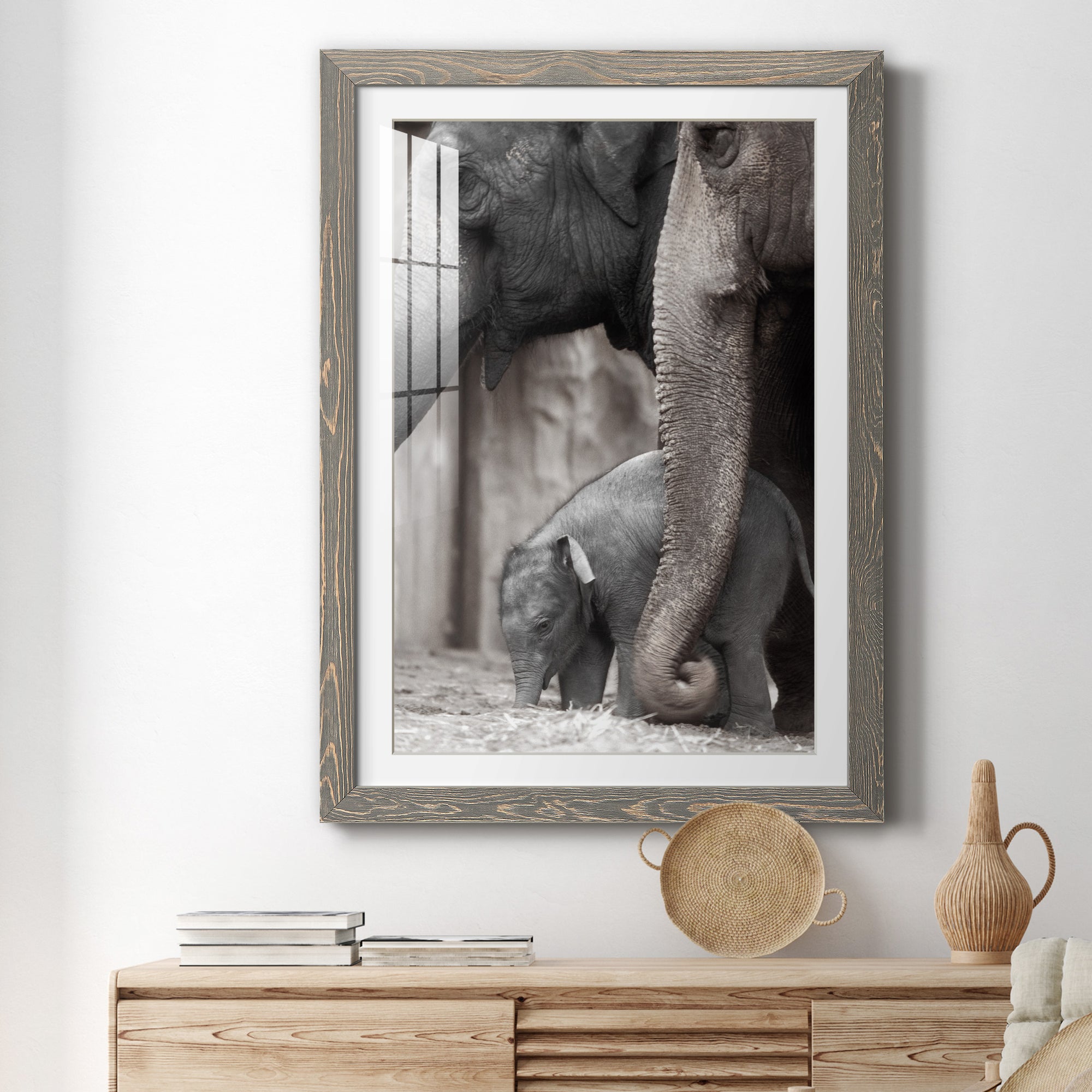 Family Moment - Barnwood Framed Art Print