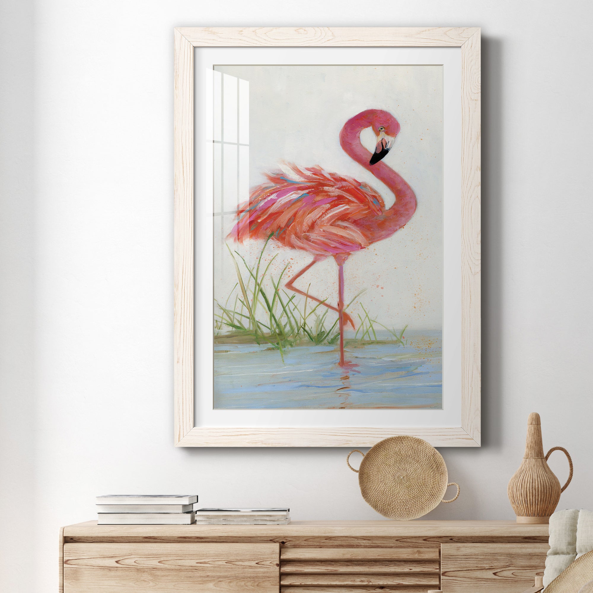 Flamingo I - Barnwood Framed Art Print