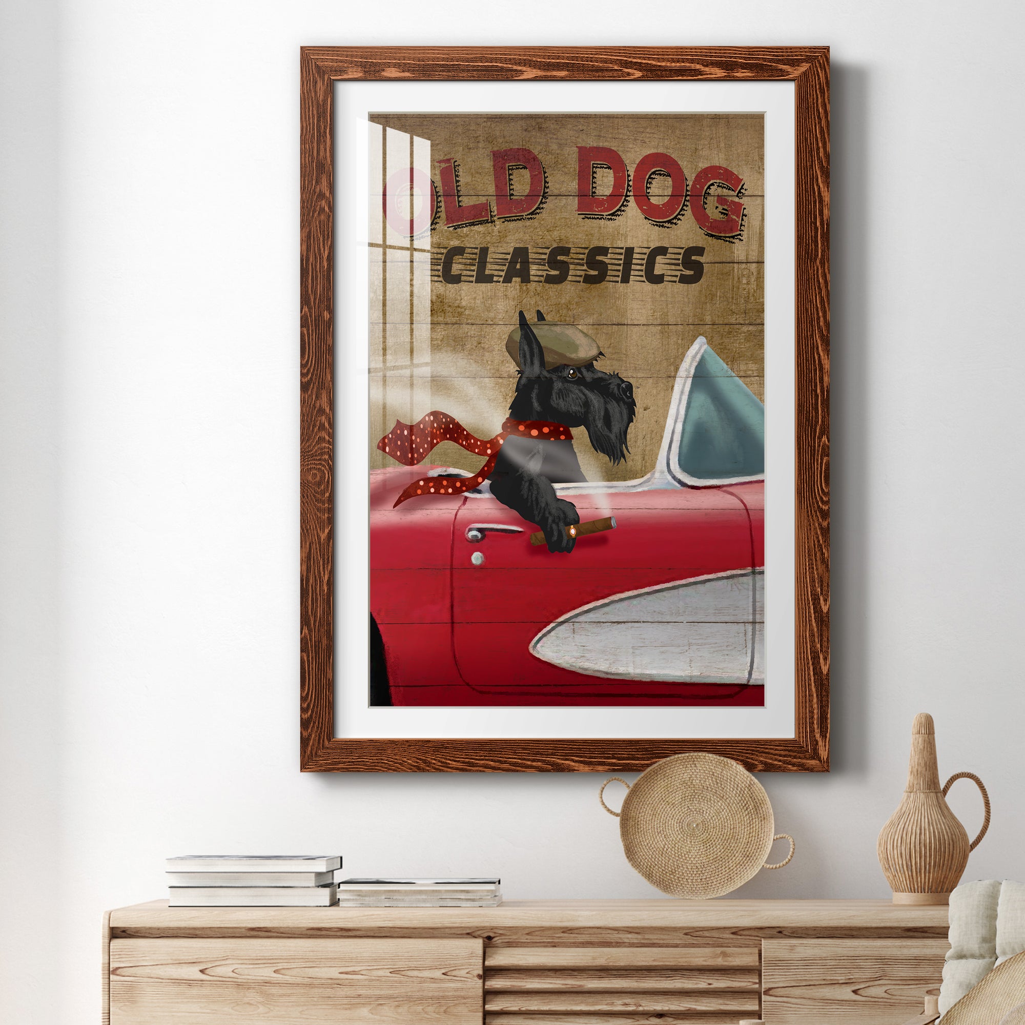 Old Dog Classics - Premium Framed Print - Distressed Barnwood Frame - Ready to Hang