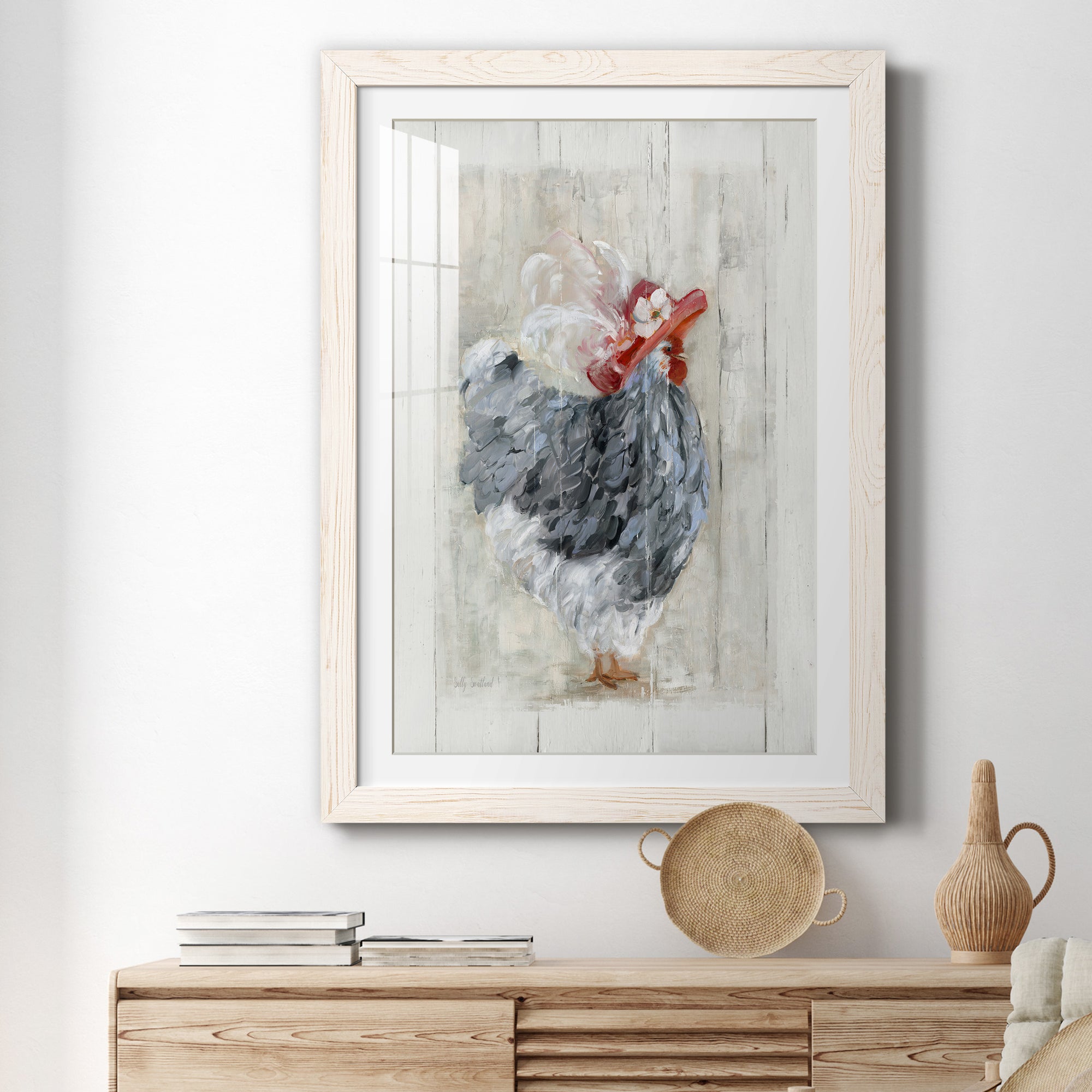 Sunday Best Hen - Barnwood Framed Art Print