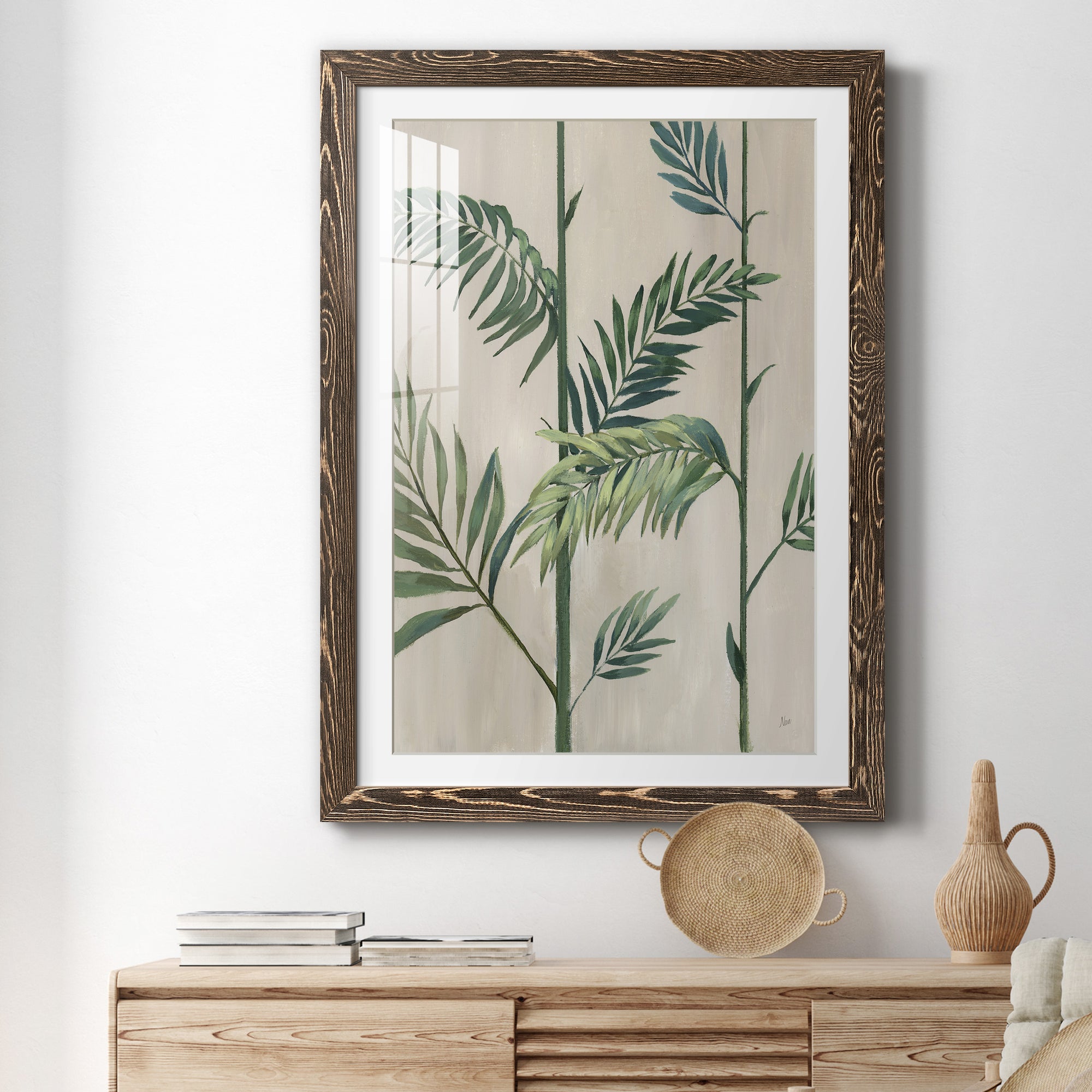 Modern Fronds II - Barnwood Framed Art Print
