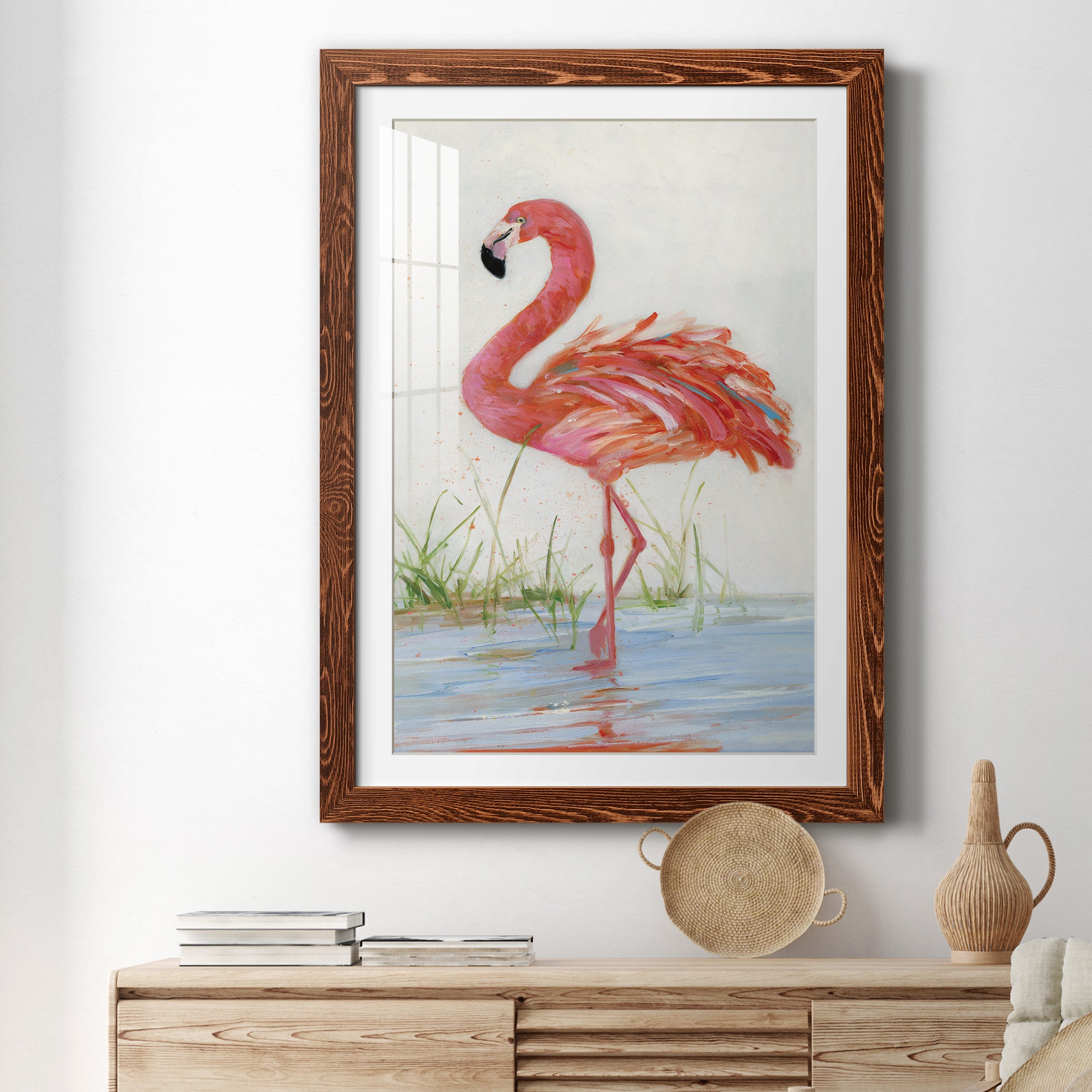 Flamingo II - Barnwood Framed Art Print