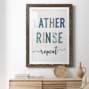 Lather Rinse Repeat - Barnwood Framed Art Print