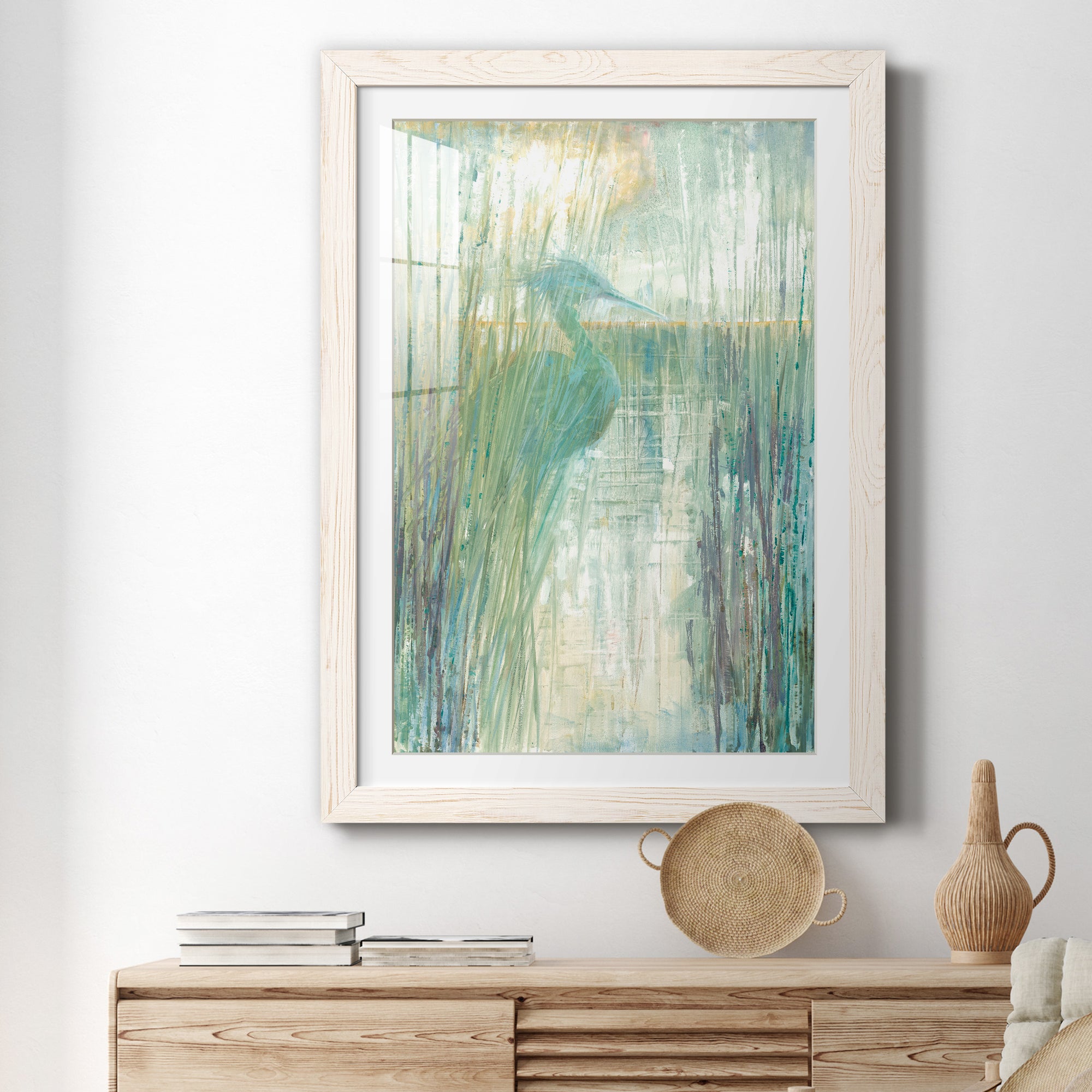 Morning Egret I - Premium Framed Print - Distressed Barnwood Frame - Ready to Hang