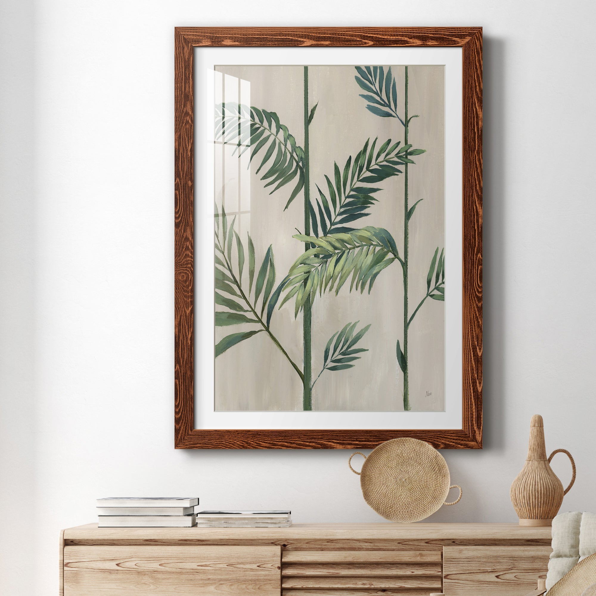 Modern Fronds II - Barnwood Framed Art Print