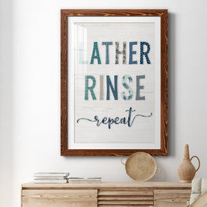 Lather Rinse Repeat - Barnwood Framed Art Print