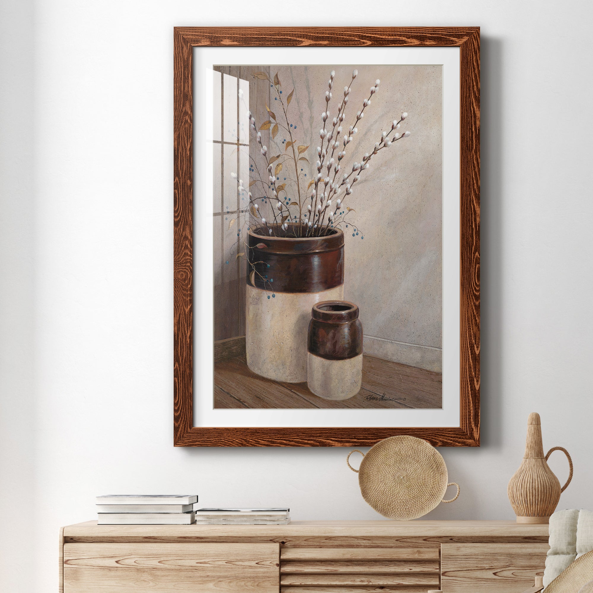 Pussywillows & Spring - Barnwood Framed Art Print