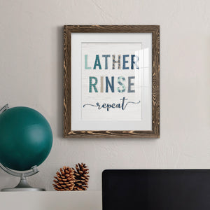 Lather Rinse Repeat - Barnwood Framed Art Print