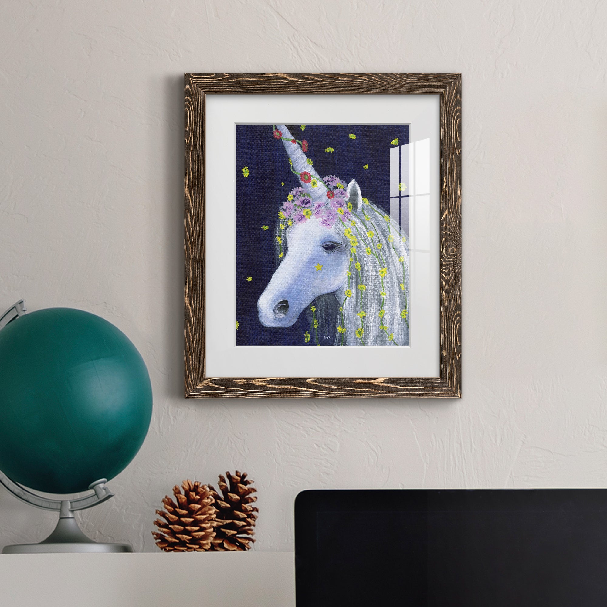 Unicorn IV - Premium Framed Print - Distressed Barnwood Frame - Ready to Hang