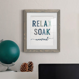 Relax Soak Unwind - Barnwood Framed Art Print