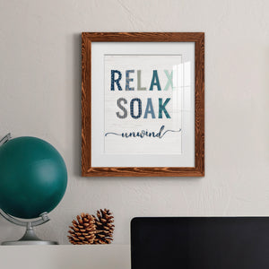Relax Soak Unwind - Barnwood Framed Art Print