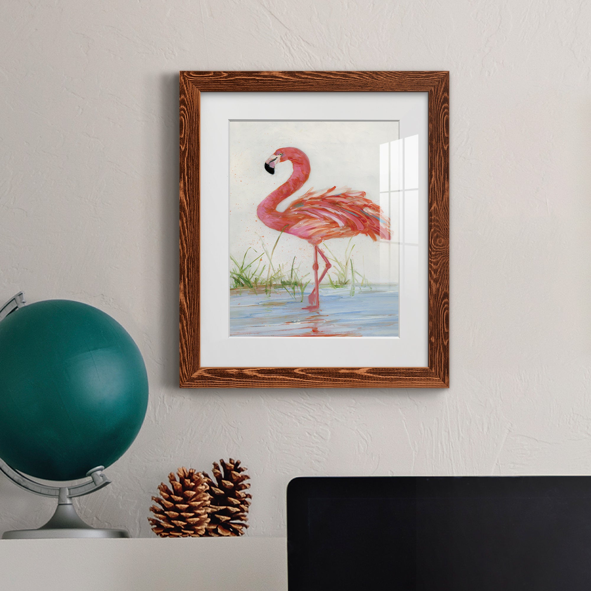 Flamingo II - Barnwood Framed Art Print