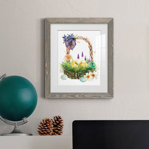 Spring Chick Basket - Barnwood Framed Art Print