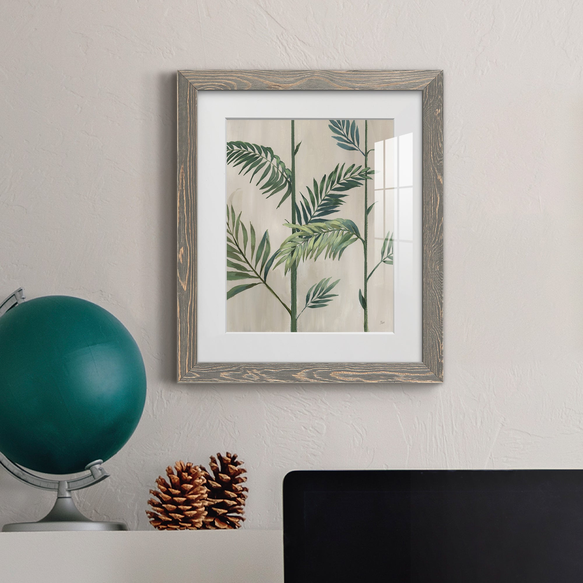 Modern Fronds II - Barnwood Framed Art Print