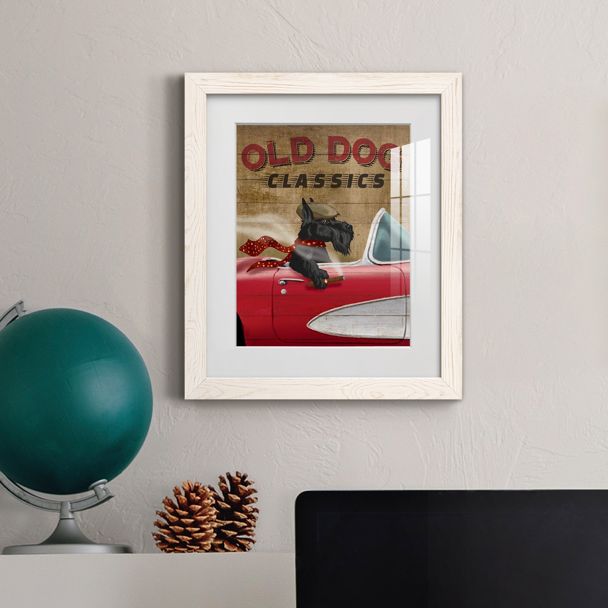 Old Dog Classics - Premium Framed Print - Distressed Barnwood Frame - Ready to Hang