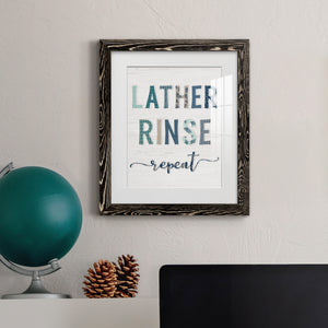 Lather Rinse Repeat - Barnwood Framed Art Print