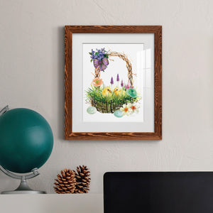 Spring Chick Basket - Barnwood Framed Art Print