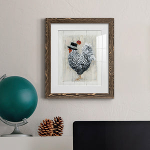 Sunday Best Rooster - Barnwood Framed Art Print