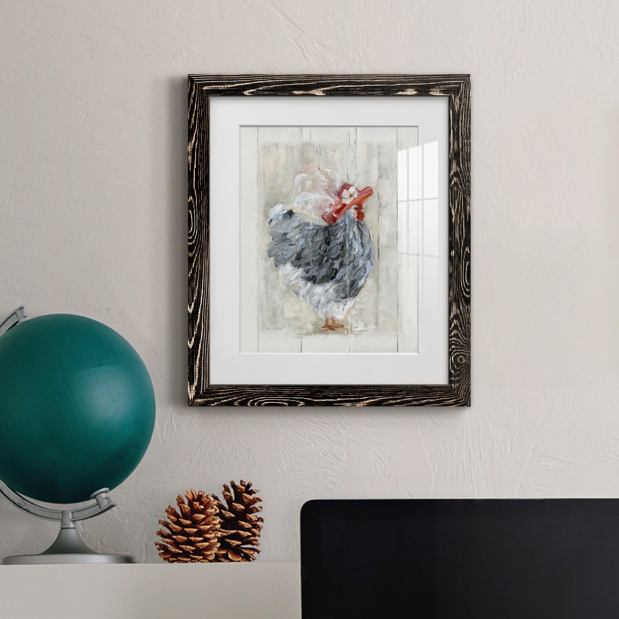 Sunday Best Hen - Barnwood Framed Art Print