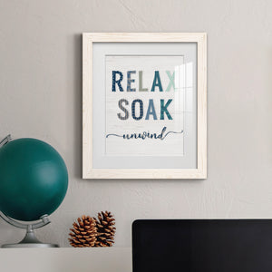 Relax Soak Unwind - Barnwood Framed Art Print
