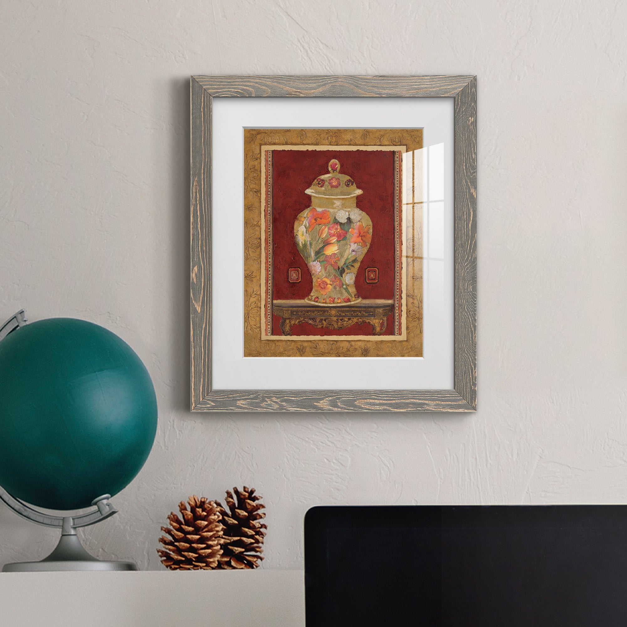 Romantic Urn II - Barnwood Framed Art Print