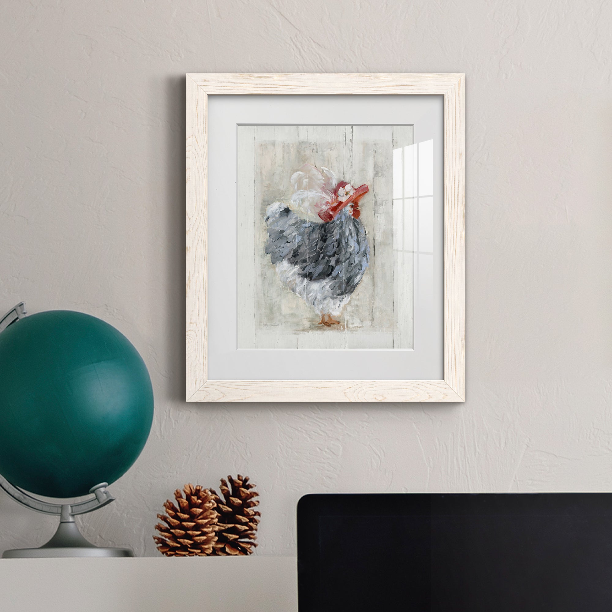 Sunday Best Hen - Barnwood Framed Art Print