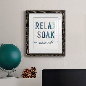 Relax Soak Unwind - Barnwood Framed Art Print