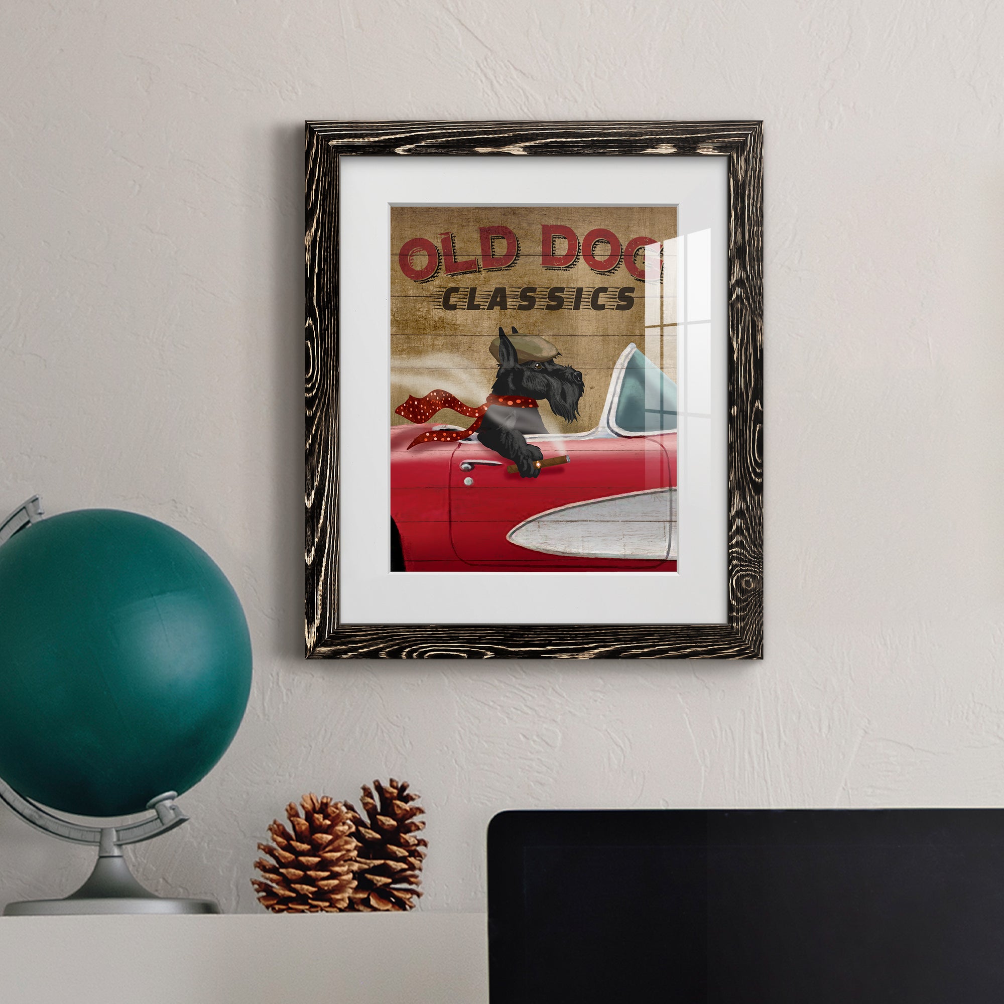 Old Dog Classics - Premium Framed Print - Distressed Barnwood Frame - Ready to Hang